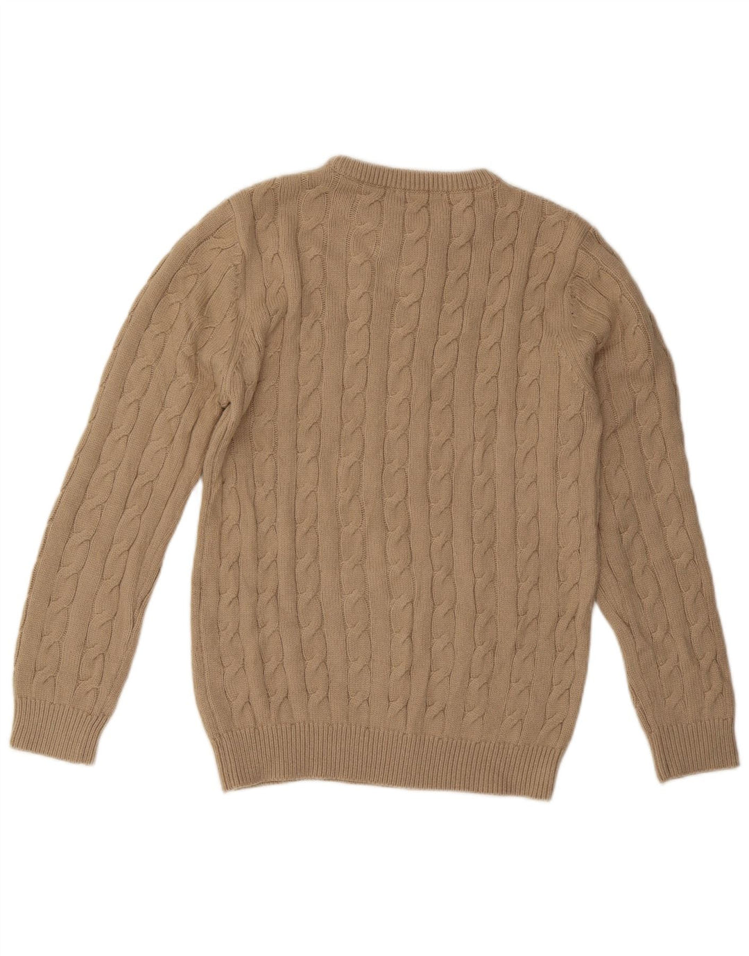 ENOS & CO Mens Crew Neck Jumper Sweater Medium Beige Acrylic