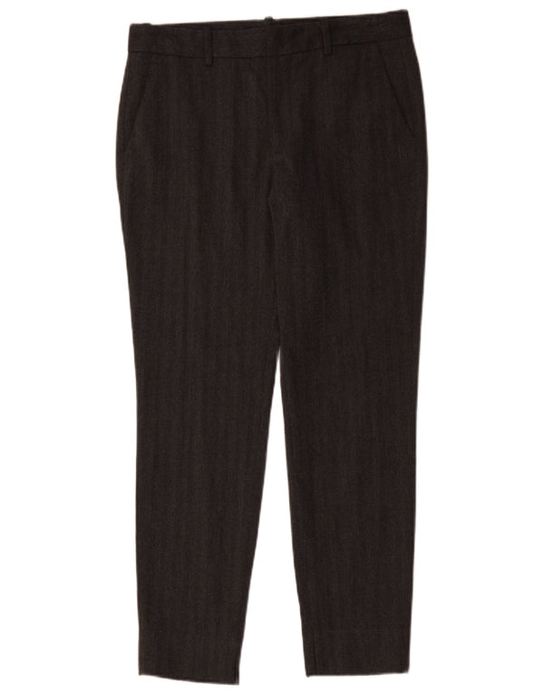 Zara Womens Slim Chino Trousers EU 38 Small W28 L28 Grey Herringbone