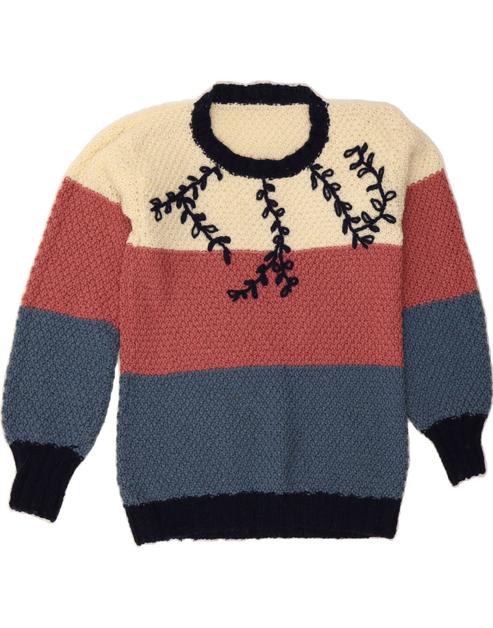 VINTAGE Womens Crew Neck Jumper Sweater UK 12 Medium Multicoloured Vintage Vintage and Second-Hand Vintage from Messina Hembry 