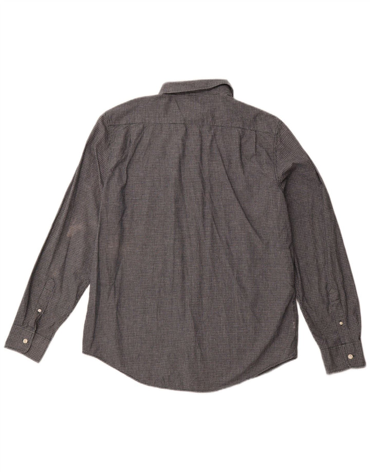 LEVI'S Mens Slim Fit Shirt Large Navy Blue Check Cotton