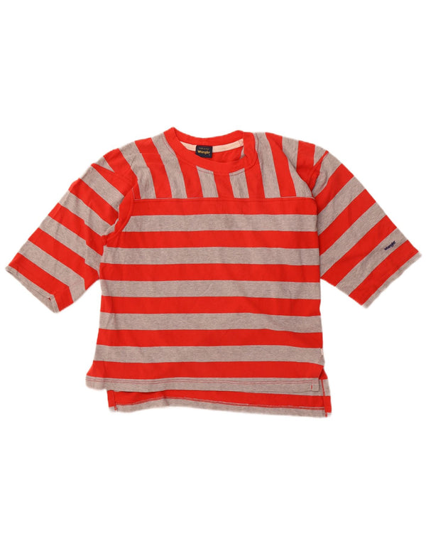 Wrangler Womens Oversized Top 3/4 Sleeve UK 10 Small Red Striped
