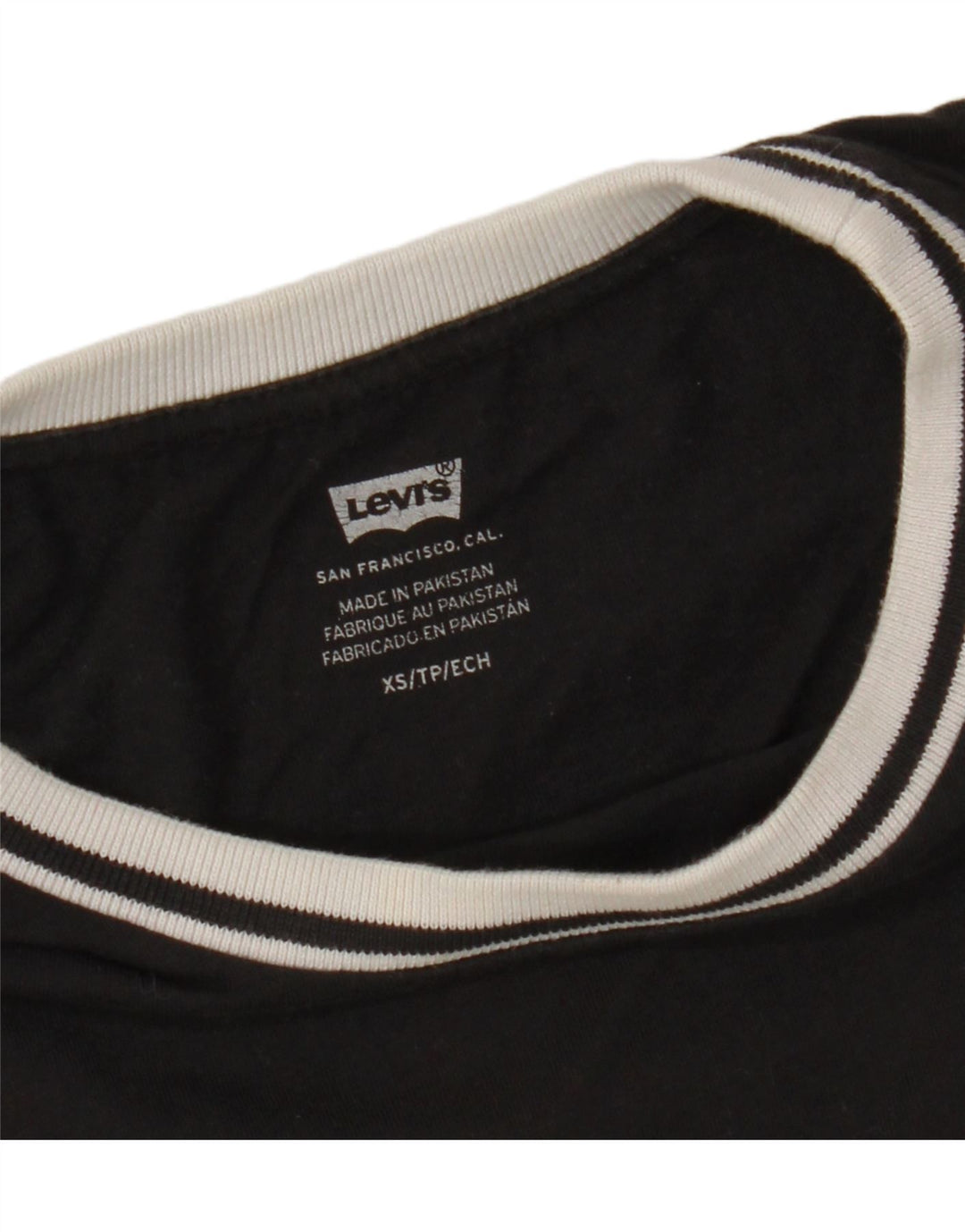 LEVI'S Womens T-Shirt Top UK 6 XS Black