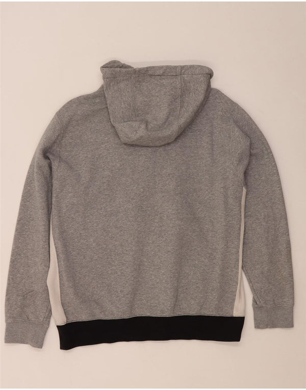 Nike Mens Zip Neck Hoodie Jumper Large Grey Colourblock Cotton
