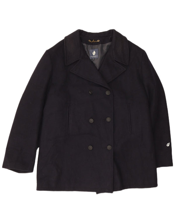 Michel Beaudouin Mens Pea Coat IT 56 4XL Navy Blue Wool