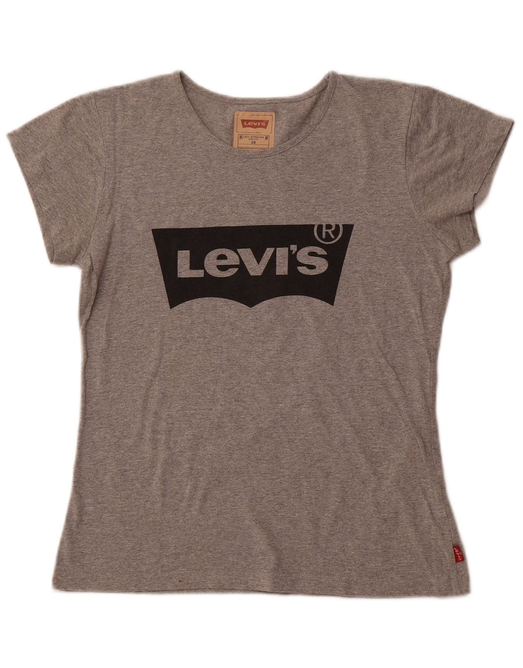 LEVI'S Girls Graphic T-Shirt Top 15-16 Years Grey Polyester