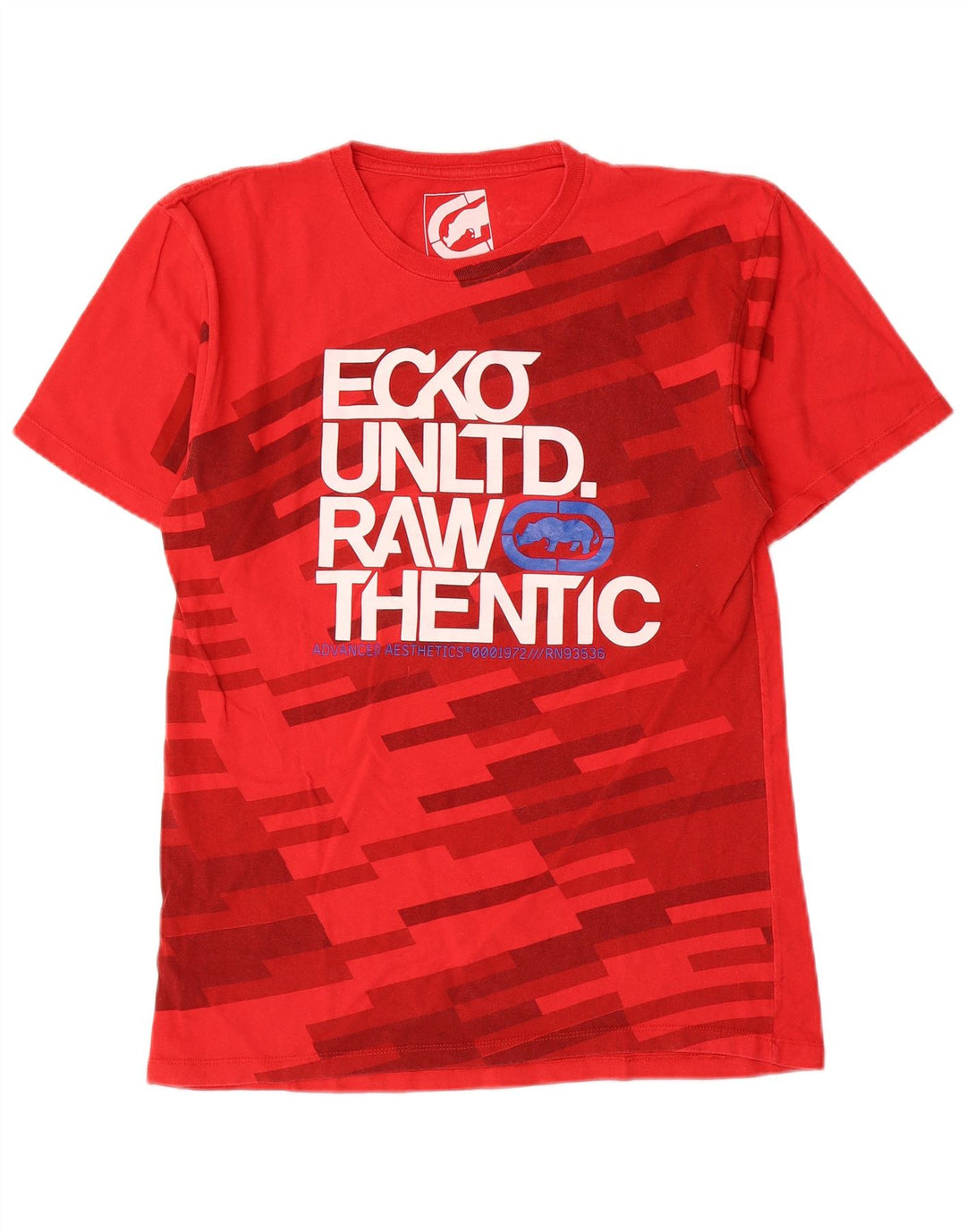 Ecko Unltd Mens Graphic T-Shirt Top Small Red Geometric Cotton