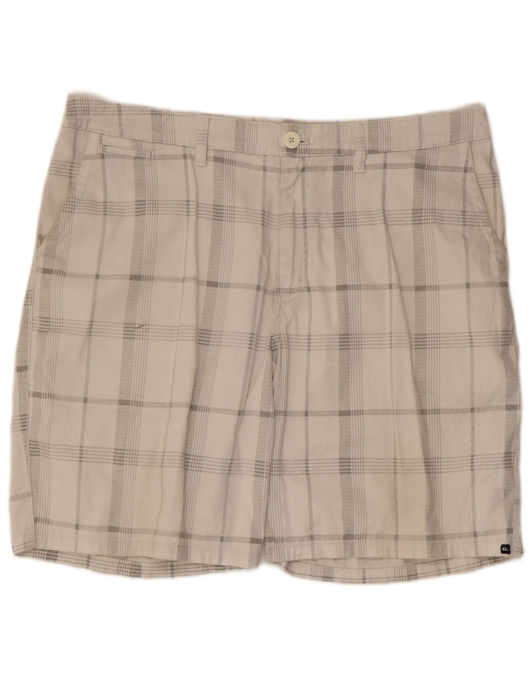 QUIKSILVER Mens Chino Shorts W38 XL  White Check Cotton