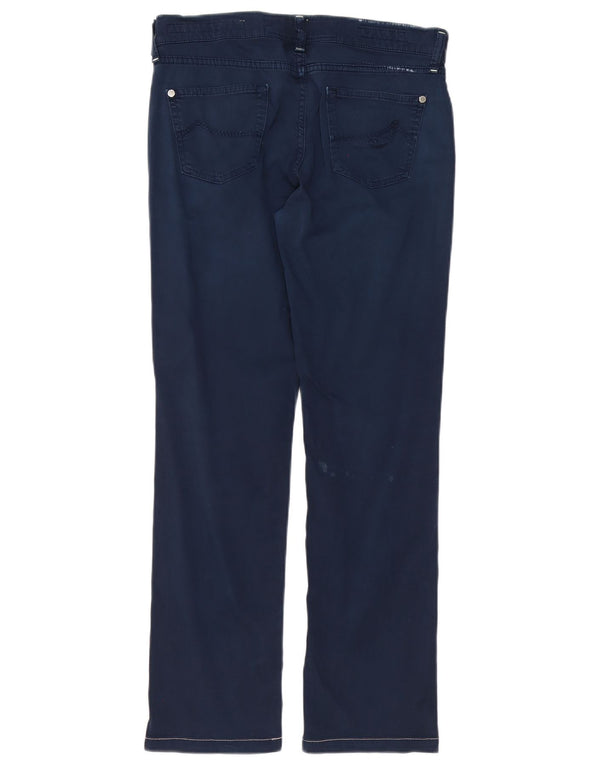 Jacob Cohen Womens Straight Casual Trousers W29 L29 Navy Blue Cotton