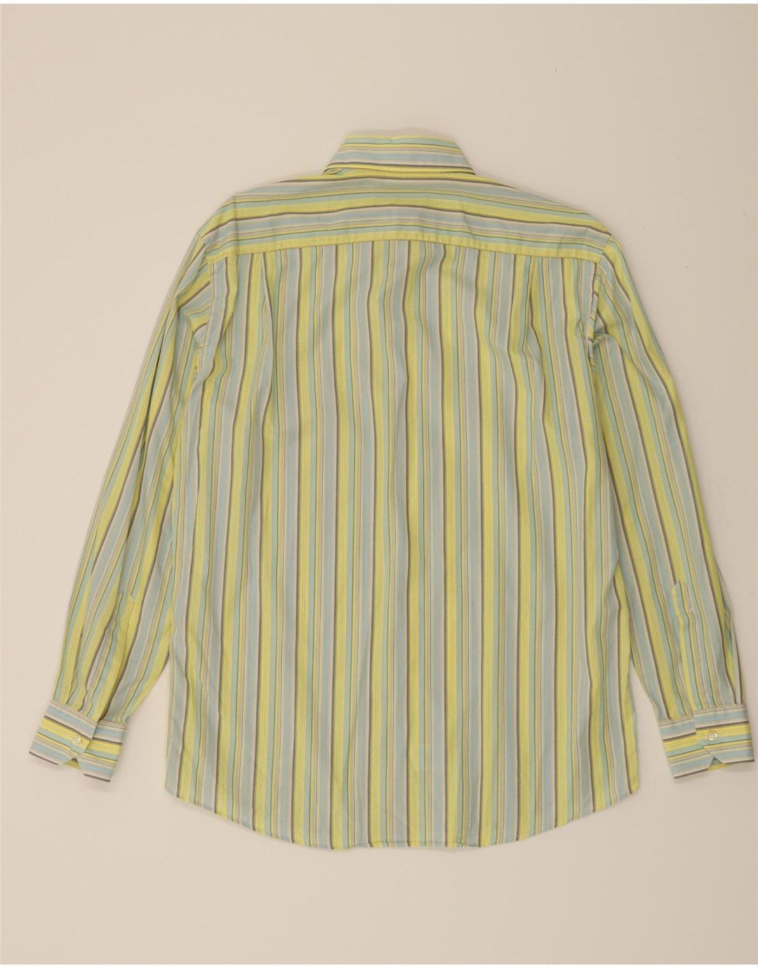 BORGO ANTICO Mens Shirt Size 15 3/4 40 Medium Green Striped Vintage Borgo Antico and Second-Hand Borgo Antico from Messina Hembry 