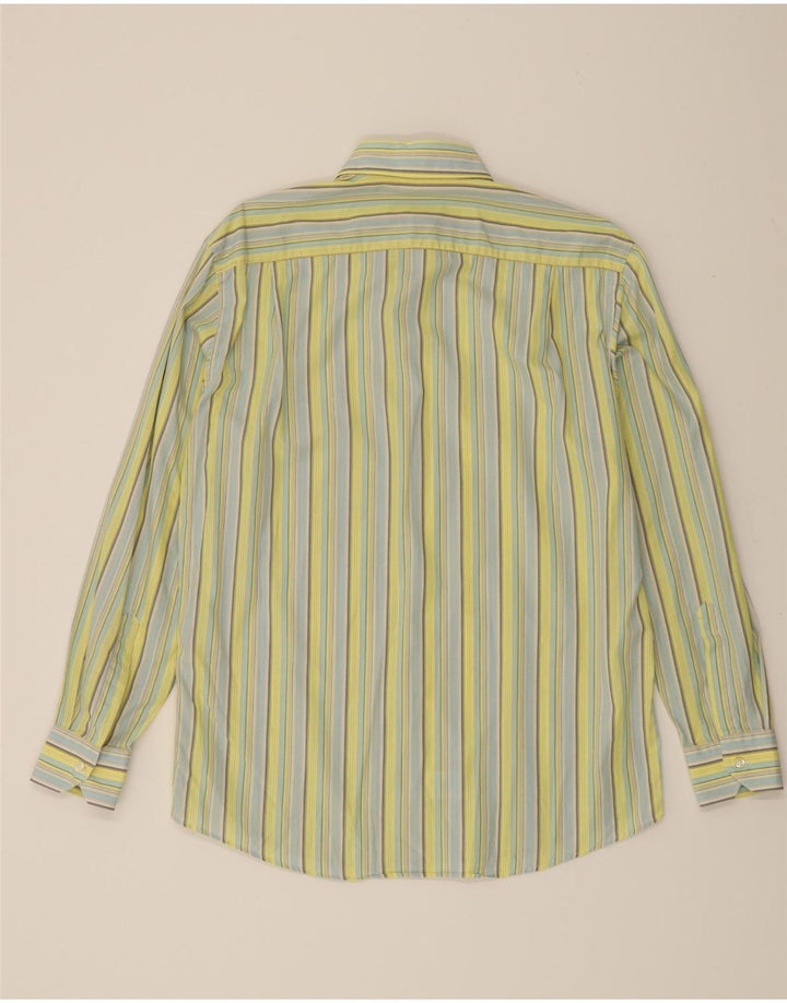 BORGO ANTICO Mens Shirt Size 15 3/4 40 Medium Green Striped Vintage Borgo Antico and Second-Hand Borgo Antico from Messina Hembry 