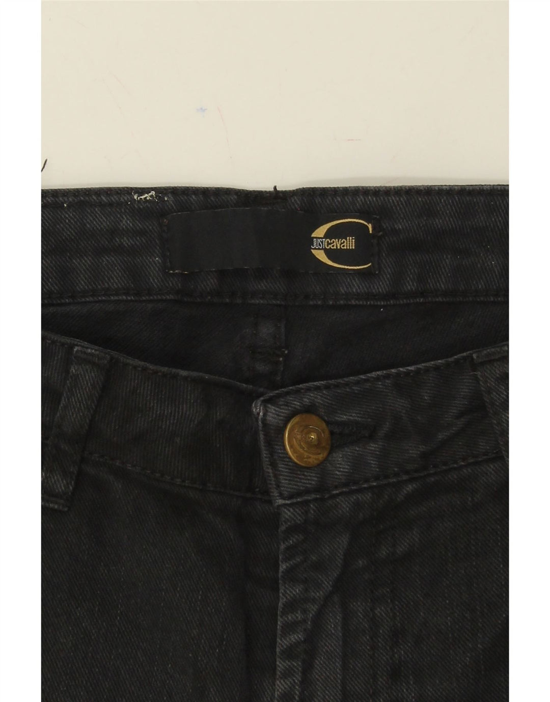 JUST CAVALLI Womens Straight Jeans W32 L30 Black Vintage Just Cavalli and Second-Hand Just Cavalli from Messina Hembry 