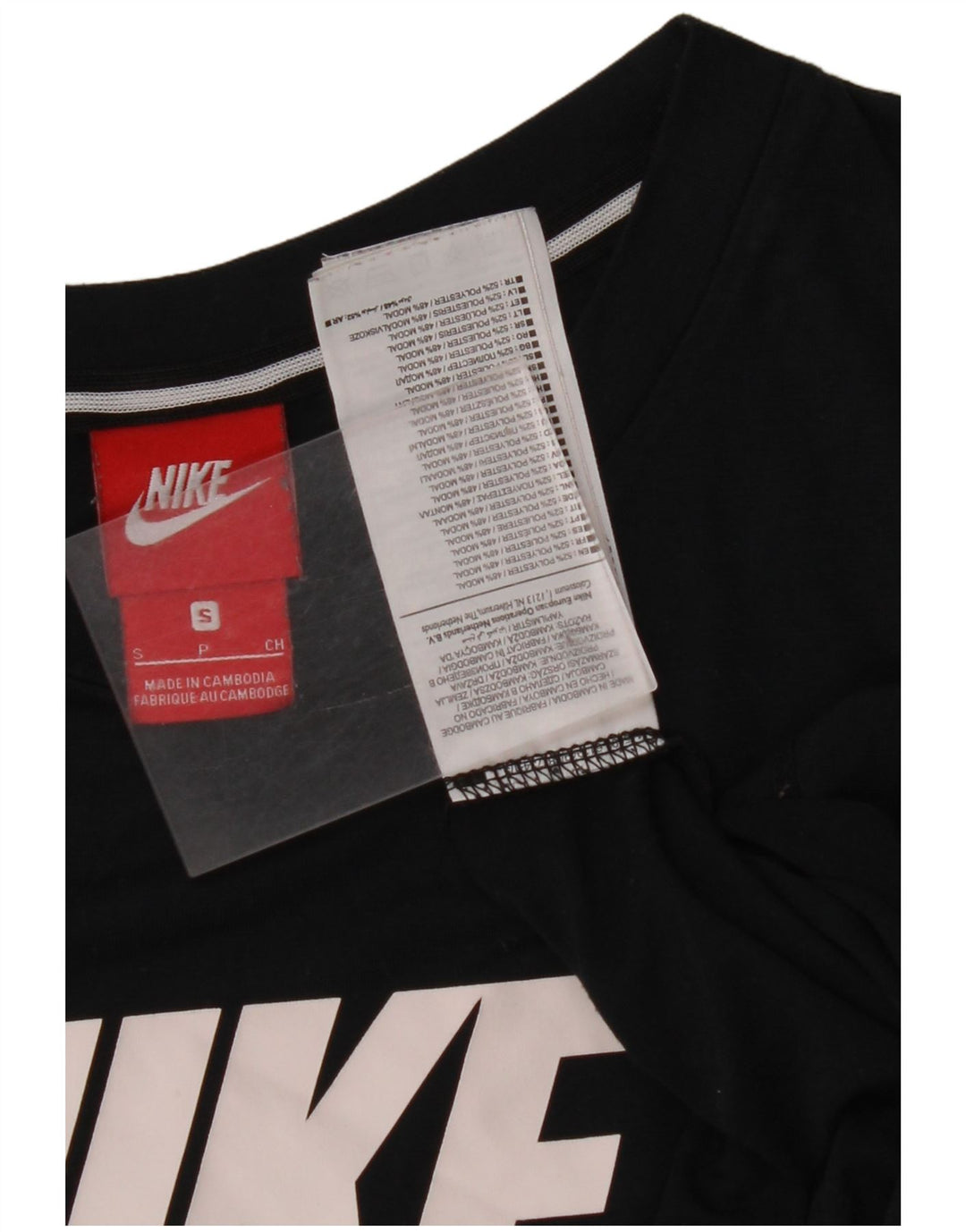 NIKE Mens Graphic T-Shirt Top Small Black Polyester