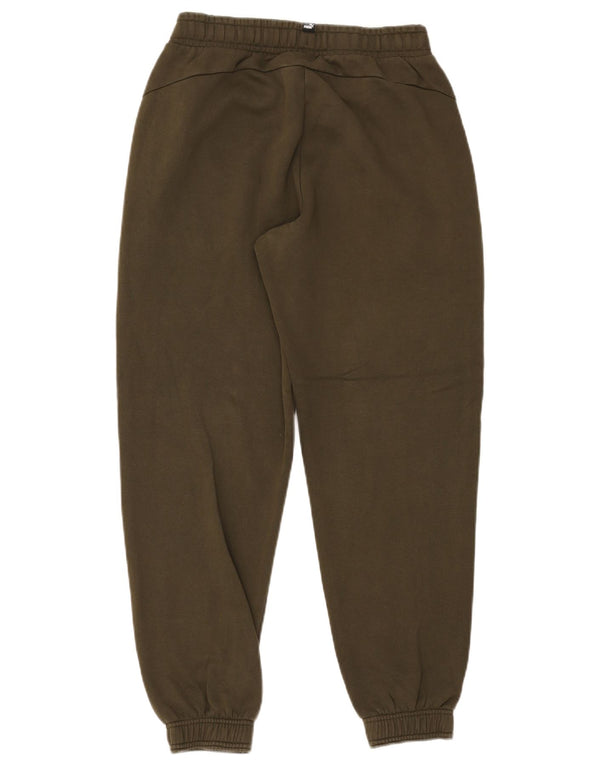 Puma Boys Tracksuit Trousers Joggers 15-16 Years  Khaki Cotton