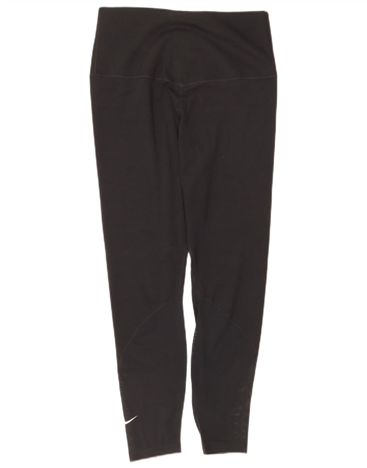 Nike Womens Dri Fit Leggings UK 14 Large Black Polyester