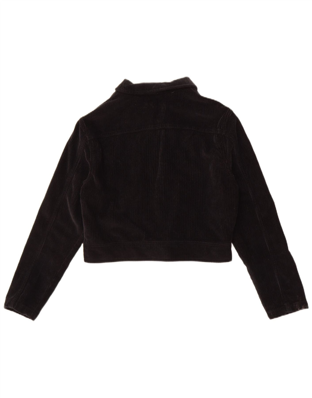 Superdry Womens Crop Corduroy Jacket UK 12 Medium Black Cotton