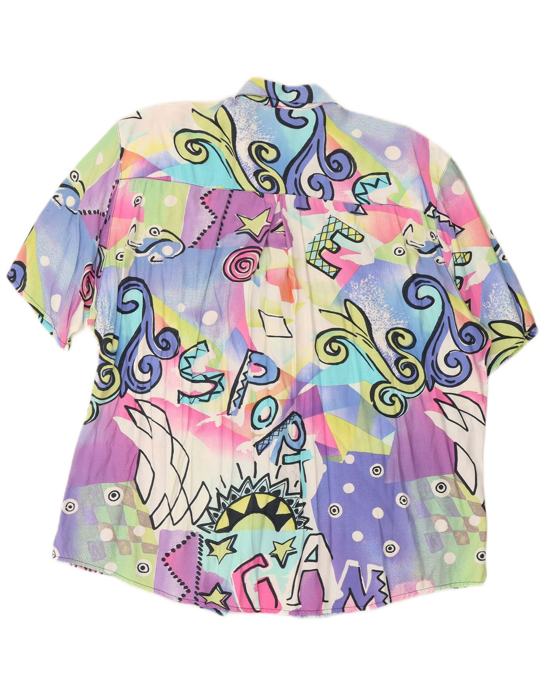 VINTAGE Womens Abstract Pattern Shirt Blouse EU 42 Large Multicoloured