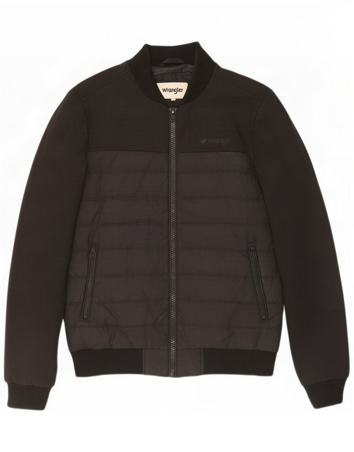 Wrangler Mens Padded Jacket UK 36 Small Black Colourblock Polyester