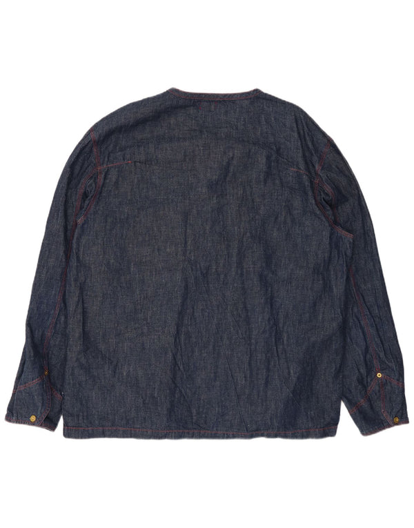 LEVI'S Mens Pullover Denim Shirt XL Navy Blue Cotton