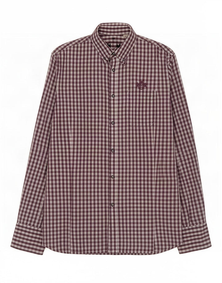 Diesel Mens Shirt Large Purple Gingham Cotton