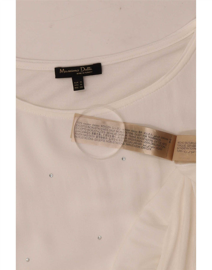 Massimo Dutti Womens Blouse Top UK 18 XL White Viscose