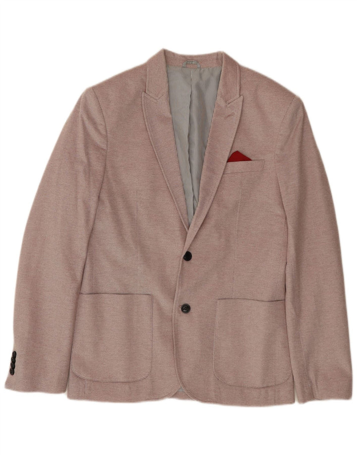 ZARA Mens 2 Button Blazer Jacket UK 40 Large Pink Polyester