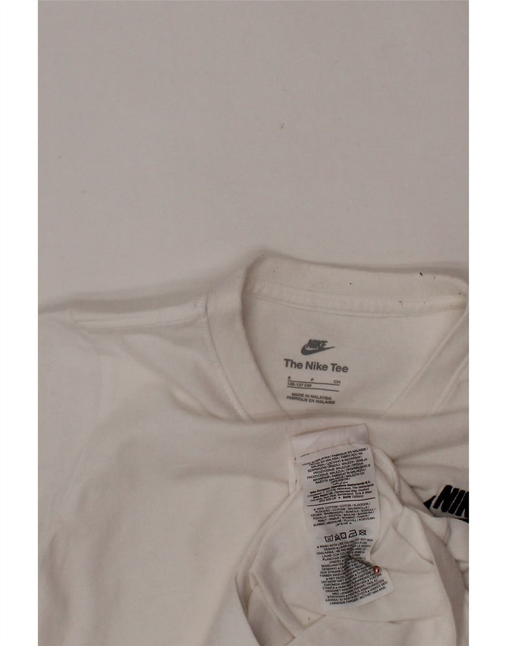 NIKE Boys T-Shirt Top 8-9 Years Small White Cotton