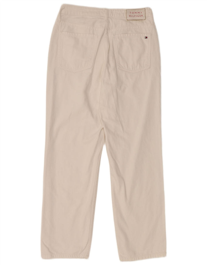 TOMMY HILFIGER Womens Distressed Straight Jeans W29 L28 White Cotton