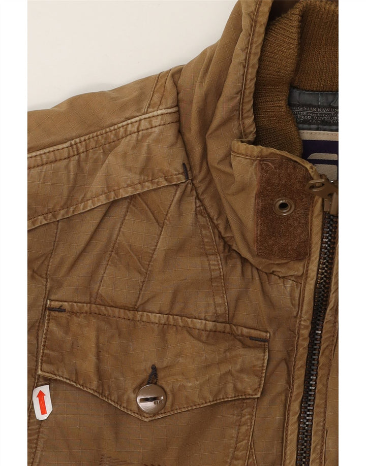 G-STAR Mens Military Jacket UK 38 Medium Brown Cotton Vintage G-Star and Second-Hand G-Star from Messina Hembry 