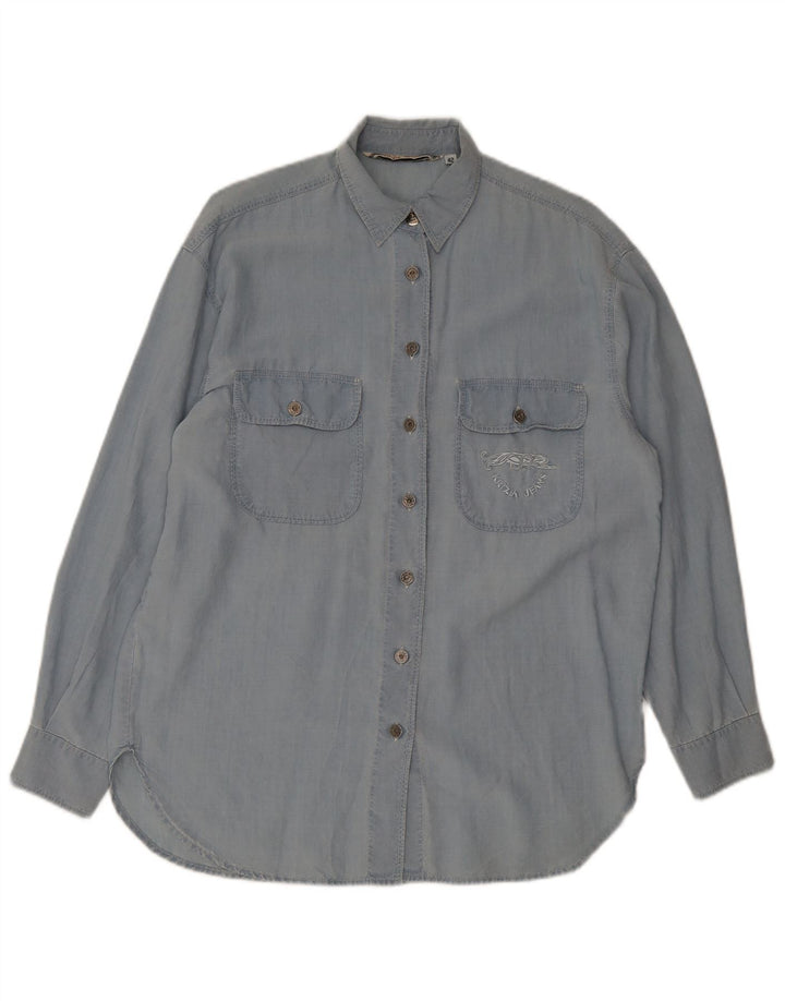 Krizia Jeans Womens Shirt IT 42 Medium Blue
