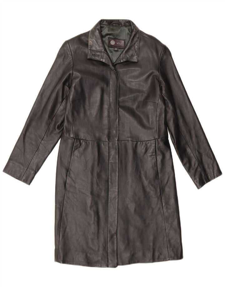 Helium Womens Leather Coat UK 10 Small Black