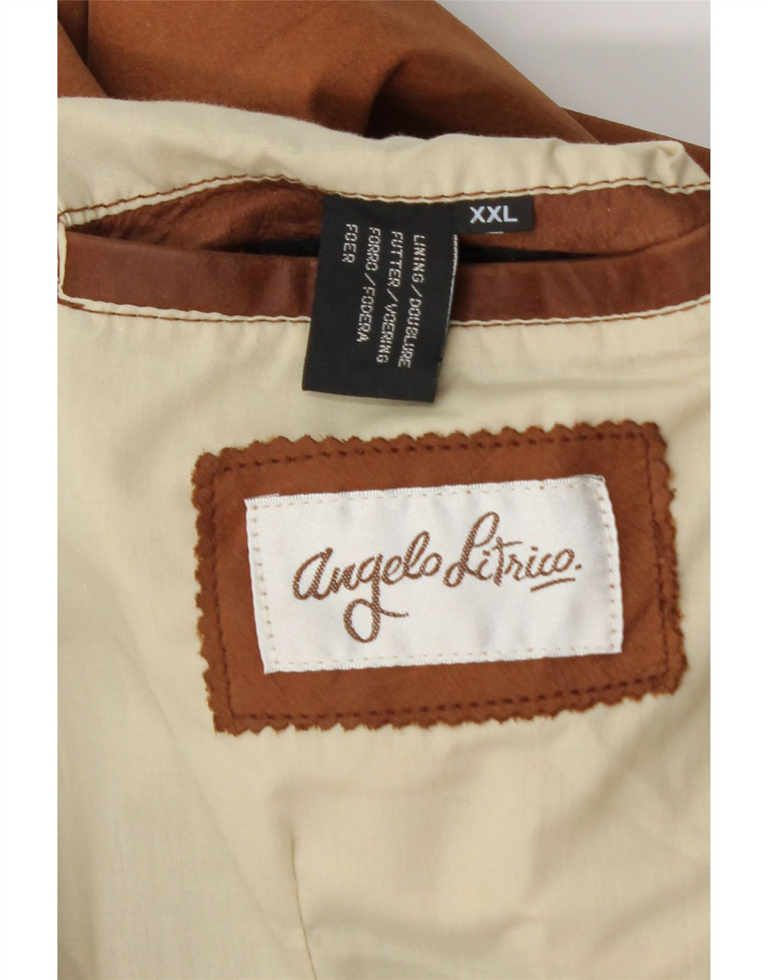 ANGELO LITRICO Mens Leather Waistcoat 2XL Brown Leather