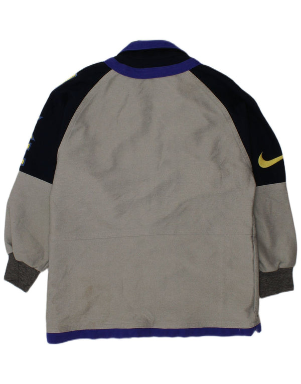 NIKE Boys Graphic Tracksuit Top Jacket 5-6 Years Medium Grey Colourblock