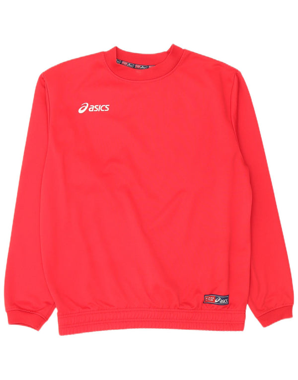 Asics Mens Regular Fit Sweatshirt Jumper Medium Red Polyester Sports
