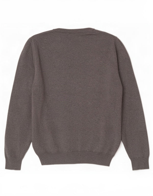 Crew Clothing Mens V-Neck Jumper Sweater Large Grey Cotton