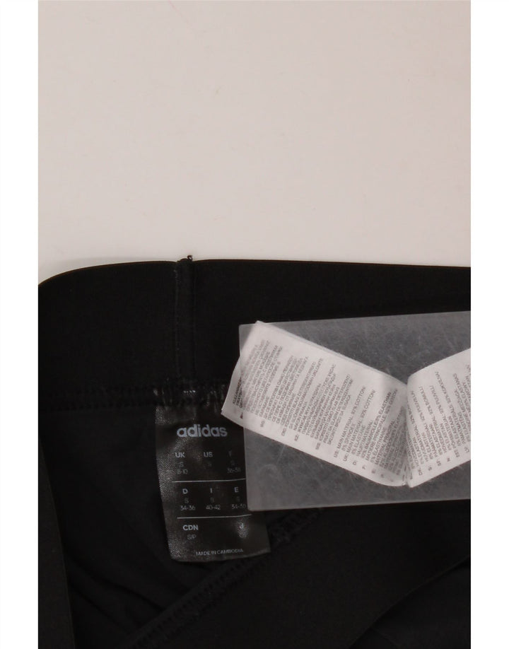 ADIDAS Womens Leggings UK 10 Small Black Cotton