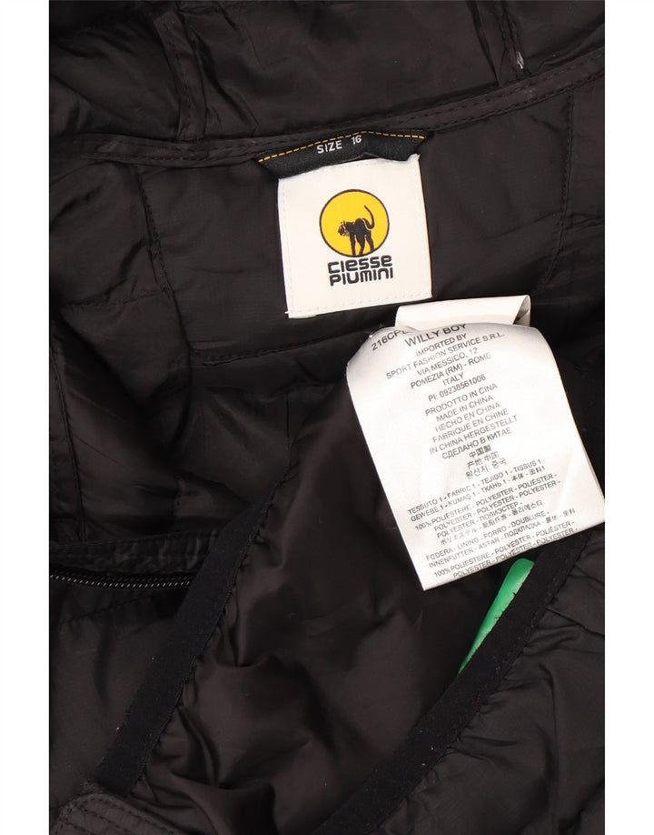 CIESSE PIUMINI Boys Hooded Padded Jacket 15-16 Years Black Polyester