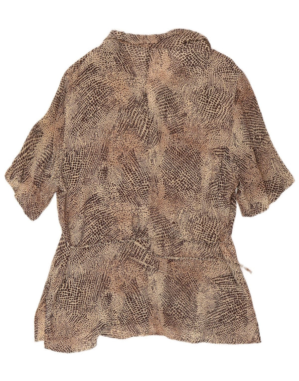 Perte by Krizia Womens Shirt Blouse UK 16 Large Brown Animal Print Viscose