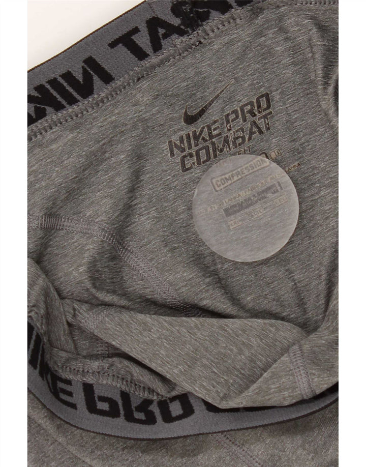 Nike Mens Compression Graphic Crop Leggings 2XL Grey Colourblock