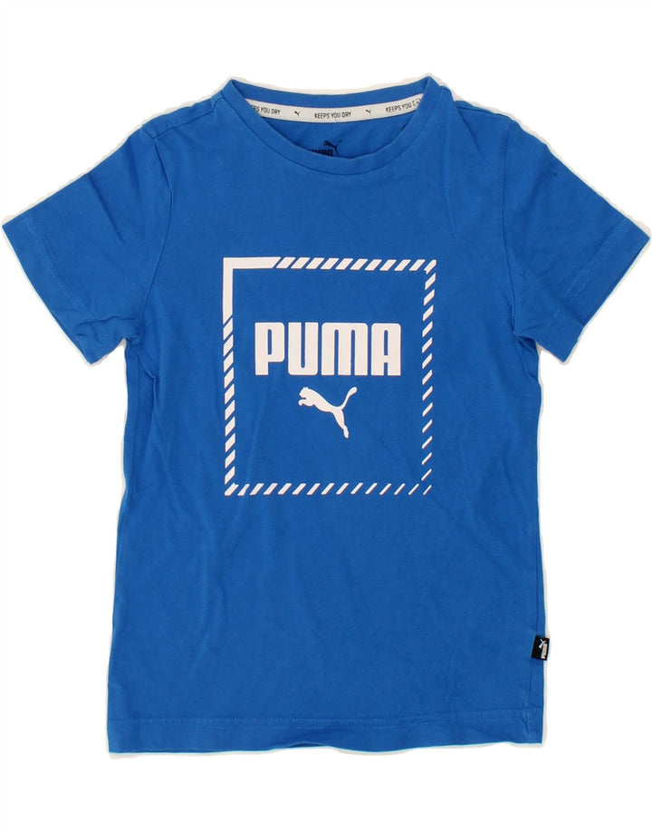 PUMA Boys Graphic T-Shirt Top 7-8 Years Blue Vintage Puma and Second-Hand Puma from Messina Hembry 