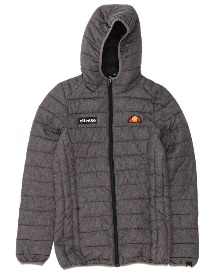 Ellesse Womens Hooded Padded Jacket UK 6 XS Grey Polyester