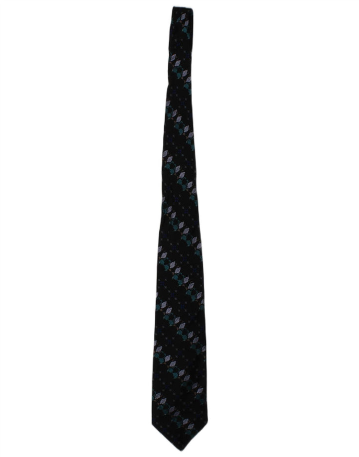 TRUSSARDI Mens Graphic Tie One Size Navy Blue Floral Silk Classic