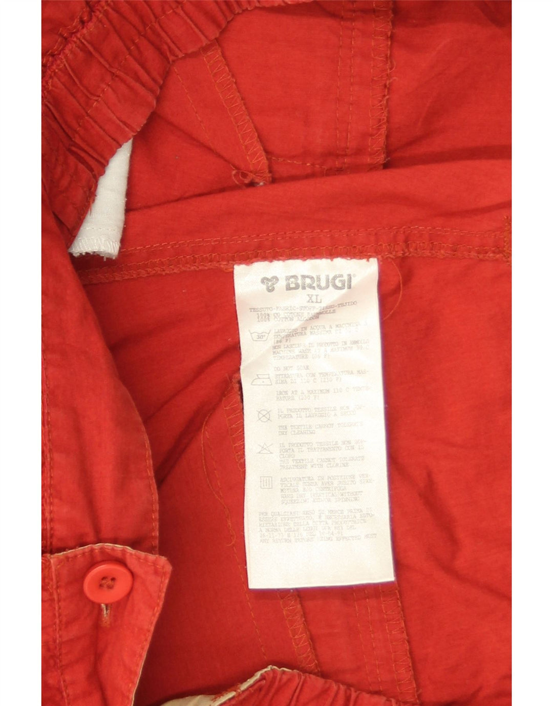 Brugi Mens Cargo Shorts XL W38  Red Cotton