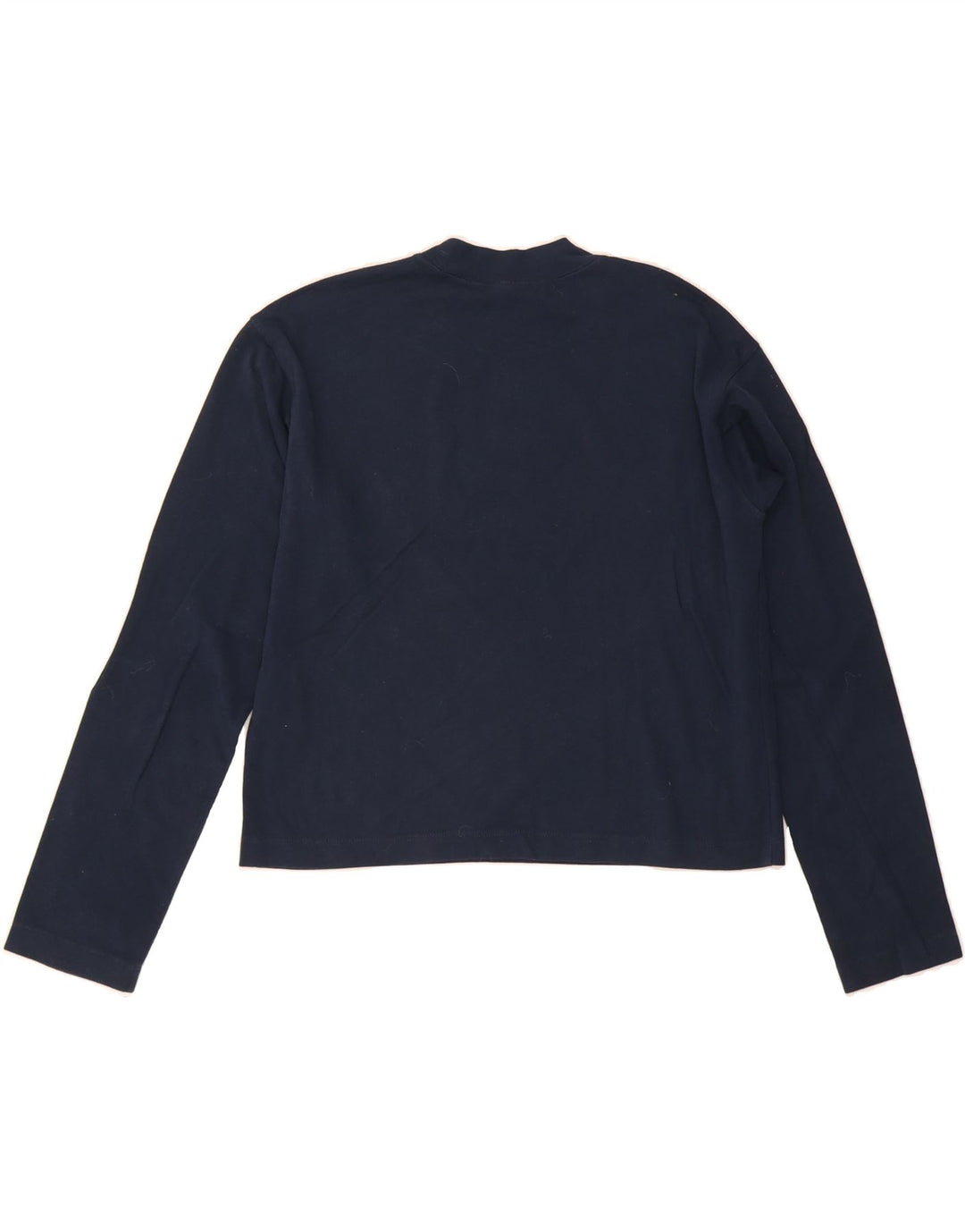 CHAMPION Womens Oversized Crop Top Long Sleeve UK 10 Small Navy Blue Vintage Champion and Second-Hand Champion from Messina Hembry 