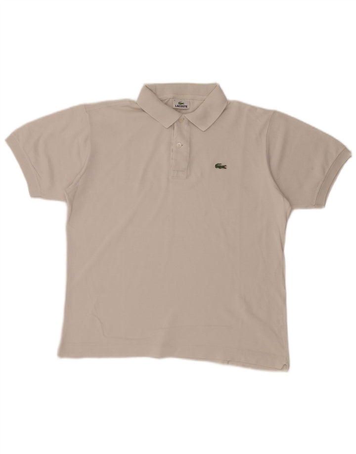 Lacoste Mens Polo Shirt Size 4 Medium White Cotton