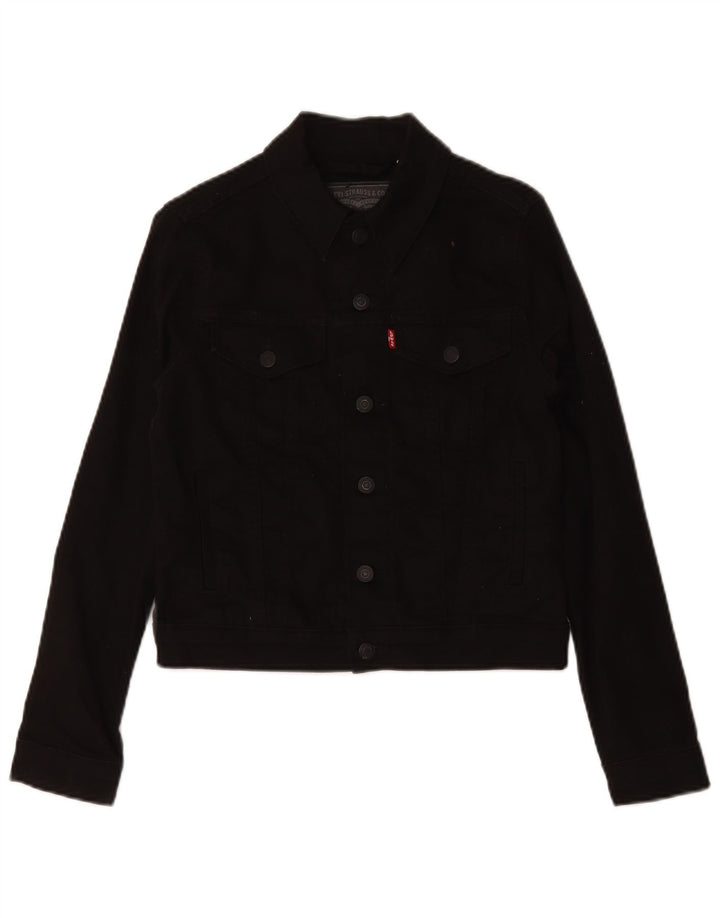 Levi's Womens Denim Jacket UK 6 XS Black Cotton