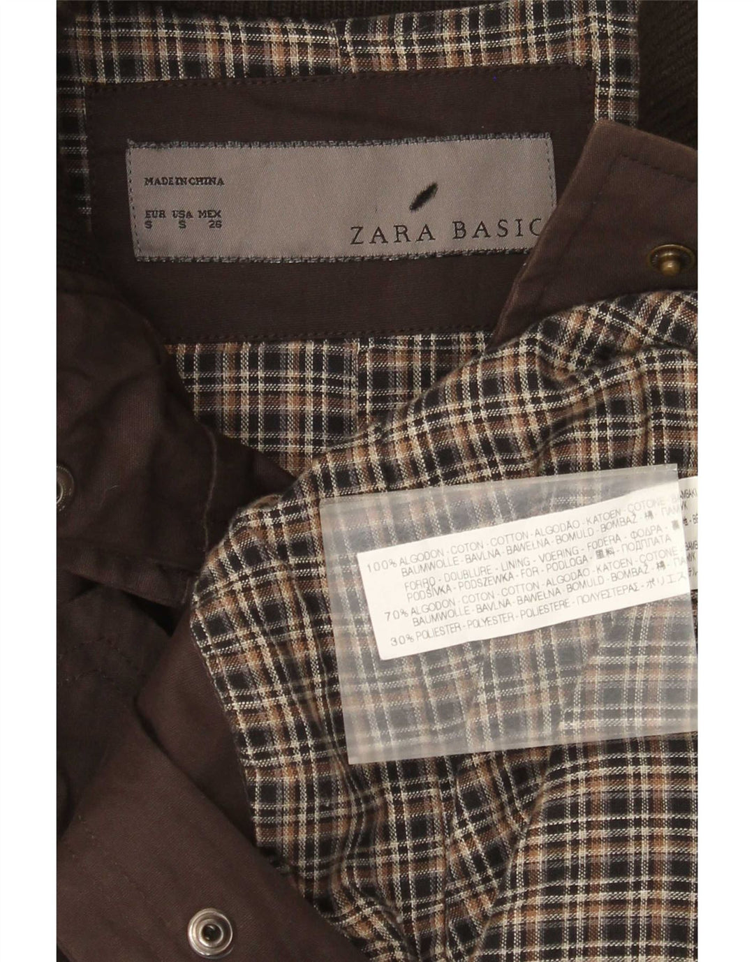 Zara Womens Utility Jacket UK 10 Small Brown Cotton