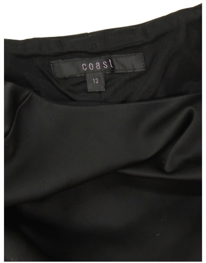 COAST Womens Sleeveless Sheath Dress UK 12 Medium Black Acetate