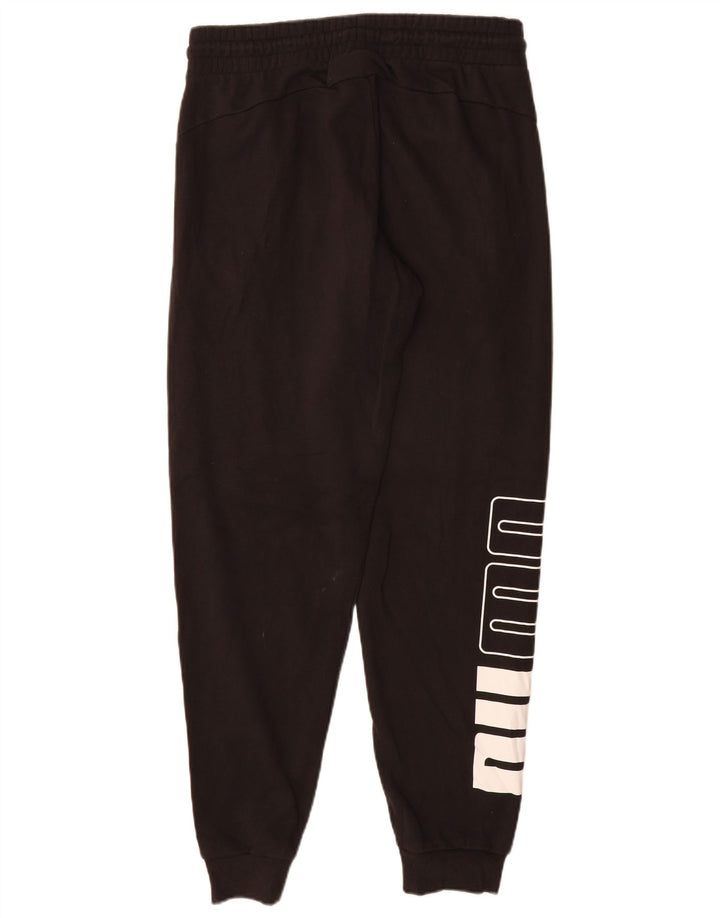 PUMA Mens Graphic Tracksuit Trousers Joggers Medium  Black Cotton