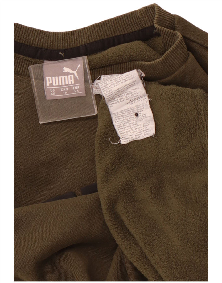PUMA Mens Graphic Sweatshirt Jumper XS Khaki Cotton