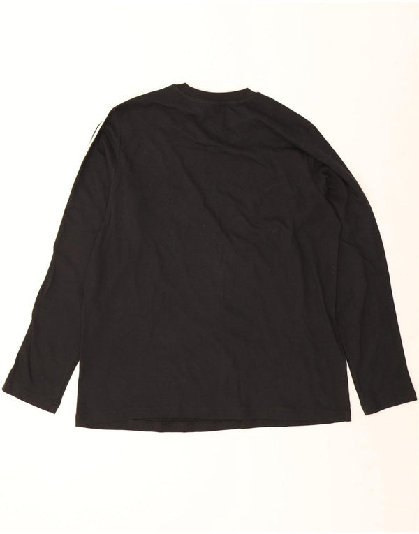 Adidas Womens Top Long Sleeve UK 20/22 XL Black Cotton